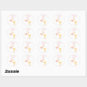 Het is een roze meisje met baby stickers. ronde sticker (Vel)