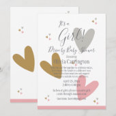 Het is een roze MEIST-hartaandrijving door Baby sh Kaart (Voorkant / Achterkant)