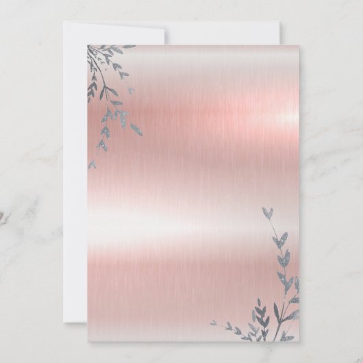 Het is een Roze Metallic Virtuele Baby shower van  Kaart (Achterkant)