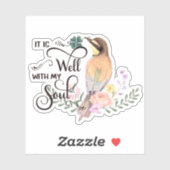 Het is een roze vogel sticker (Vel)