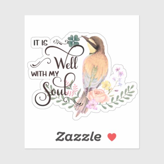 Het is een roze vogel sticker (Vel)