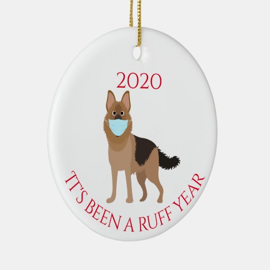 Het is een Ruff-jaar 2020-herder Keramisch Ornament (Rechts)