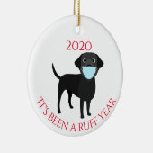 Het is een Ruff-jaar Dogs Labrador black 2020 Keramisch Ornament (Rechts)
