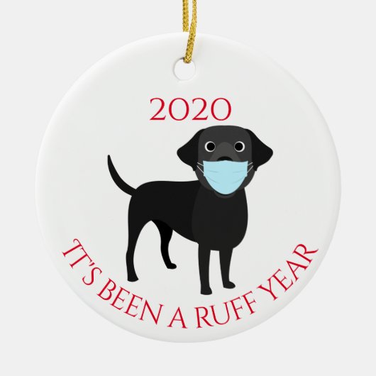 Het is een Ruff-jaar Dogs Labrador black 2020 Keramisch Ornament (Voorkant)