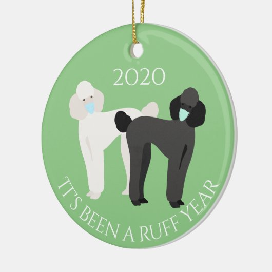 Het is een Ruff Year 2020 Poodle Keramisch Ornament (Links)