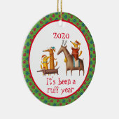 Het is een ruig jaar geweest Honden 2020 Keramisch Ornament (Rechts)