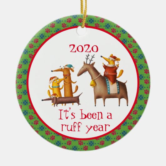 Het is een ruig jaar geweest Honden 2020 Keramisch Ornament (Voorkant)