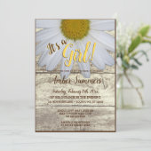 Het is een Rustic Floral Daisy Garden Baby shower Kaart (Staand voorkant)