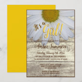 Het is een Rustic Floral Daisy Garden Baby shower  Kaart (Voorkant / Achterkant)