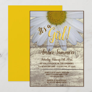 Het is een Rustic Floral Daisy Garden Baby shower Kaart