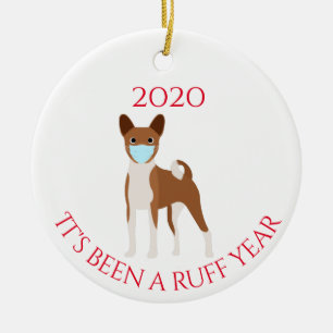 Het is een ruw jaar geweest Hond Basenji Hound 202 Keramisch Ornament