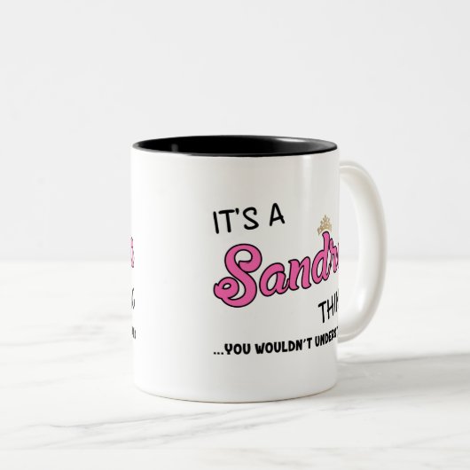 Het is een Sandra ding dat je niet zou begrijpen Tweekleurige Koffiemok (Voorkant rechts)