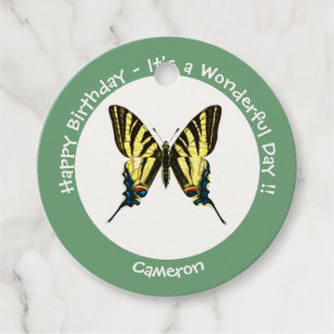 Het is een schaars Swallowtail Vlinder Verjaardags Bedankjes Labels