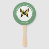 Het is een schaars Swallowtail Vlinder Verjaardags Handwaaier (Achterkant)