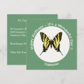 Het is een schaars Swallowtail Vlinder Verjaardags Kaart (Voorkant / Achterkant)