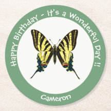 Het is een schaars Swallowtail Vlinder Verjaardags