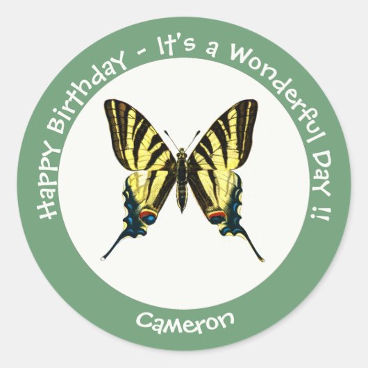 Het is een schaars Swallowtail Vlinder Verjaardags Ronde Sticker (Voorkant)