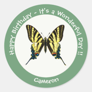 Het is een schaars Swallowtail Vlinder Verjaardags Ronde Sticker