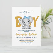 Het is een Schattig Baby-olifant Baby shower Kaart (Staand voorkant)