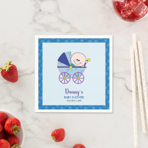 Het is een Schattig Baby shower Cocktail Napkin. Servet