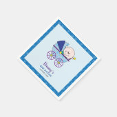 Het is een Schattig Baby shower Cocktail Napkin. Servet (Hoek)