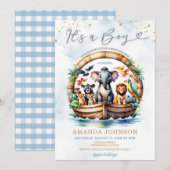 Het is een schattig Baby shower van Boy Cute Anima Kaart (Voorkant / Achterkant)