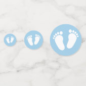 Het is een schattig blauw baby feet baby shower fe confetti (Voorkanten)
