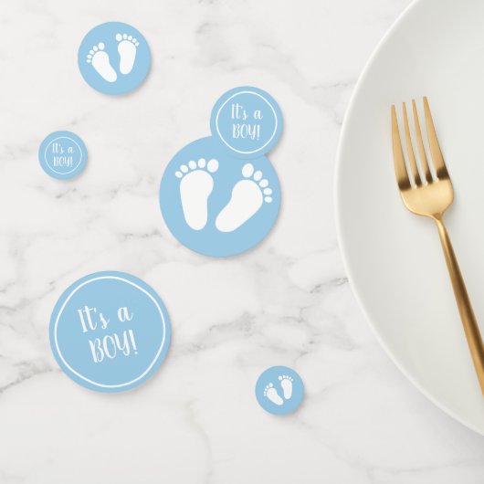 Het is een schattig blauw baby feet baby shower fe confetti (Groep)