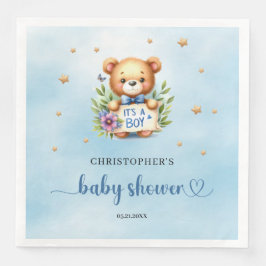 Het is een schattig teddybeer baby shower servet