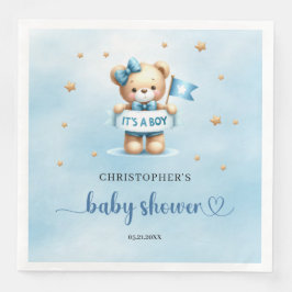 Het is een schattig teddybeer baby shower servet