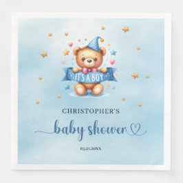 Het is een schattig teddybeer baby shower servet