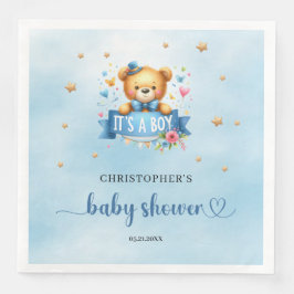 Het is een schattig teddybeer baby shower servet