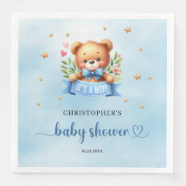 Het is een schattig teddybeer baby shower servet