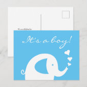 Het is een schattige olifantenkoningskaart. aankondigingskaart (Voorkant / Achterkant)