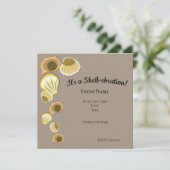 Het is een Schelp-feest 5.25" x 5.25" plat program Programmakaart (Staand voorkant)