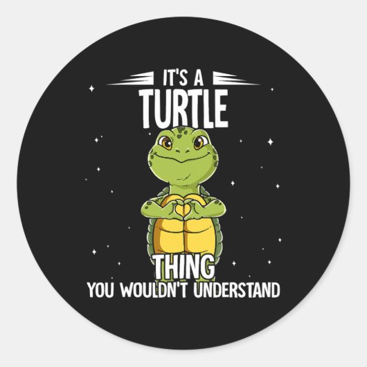 Het is een schildpadschildpad voor Gezegde Aquariu Ronde Sticker (Voorkant)