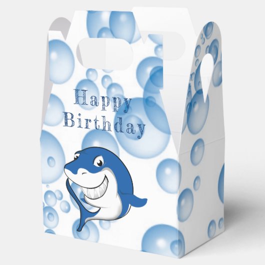 Het is een Shark Birthday Party Favor Box Bedankdoosjes (Geopend)