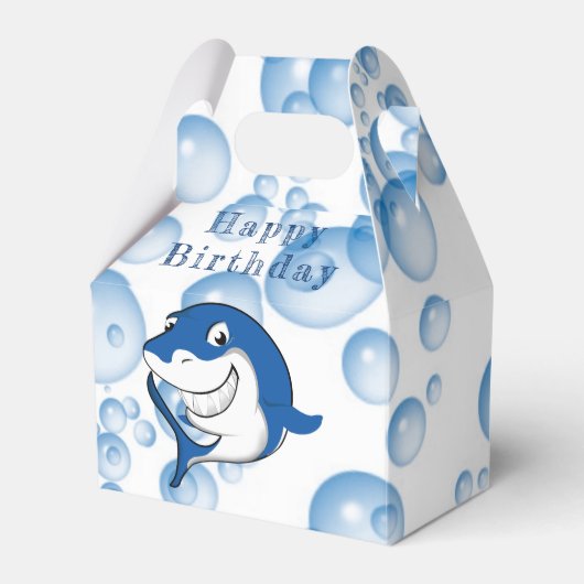 Het is een Shark Birthday Party Favor Box Bedankdoosjes (Voorkant Zijde)