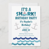 Het is een Shark Birthday Party Kaart (Voorkant)