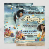 Het is een Shellabratie Verjaardagsuitnodigingskaa (Voorkant / Achterkant)