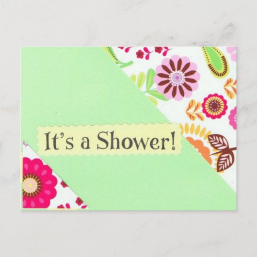 Het is een Shower ansichtkaart Aankondigingskaart (Voorkant)
