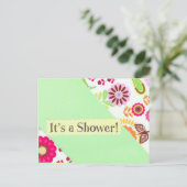 Het is een Shower ansichtkaart Aankondigingskaart (Staand voorkant)