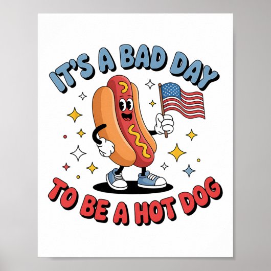 Het is een slechte dag om een hotdog te zijn Funny Poster (Voorkant)
