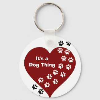 Het is een Sleutelhanger met een hond-dingetje en