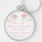 Het is een Sleutelhanger voor meisjes aankondiging (Voorkant)