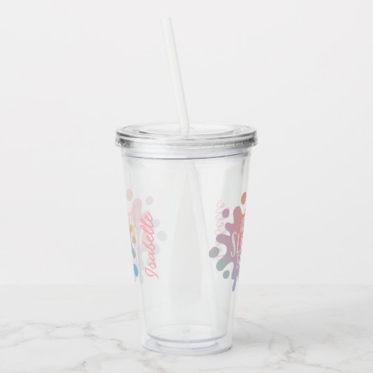 Het is een slijm-tijd-regenboogspleet-feest acryl drinkbeker (Links)