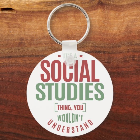 Het is een sociale studie sleutelhanger (Voorkant)