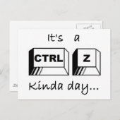 Het is een Soort CTRL-Z Dag Briefkaart (Voorkant / Achterkant)