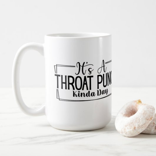 Het is een soort keelpunch dag koffiemok (Met donut)