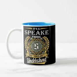 Het is een Speake-ding dat je niet kon begrijpen Tweekleurige Koffiemok